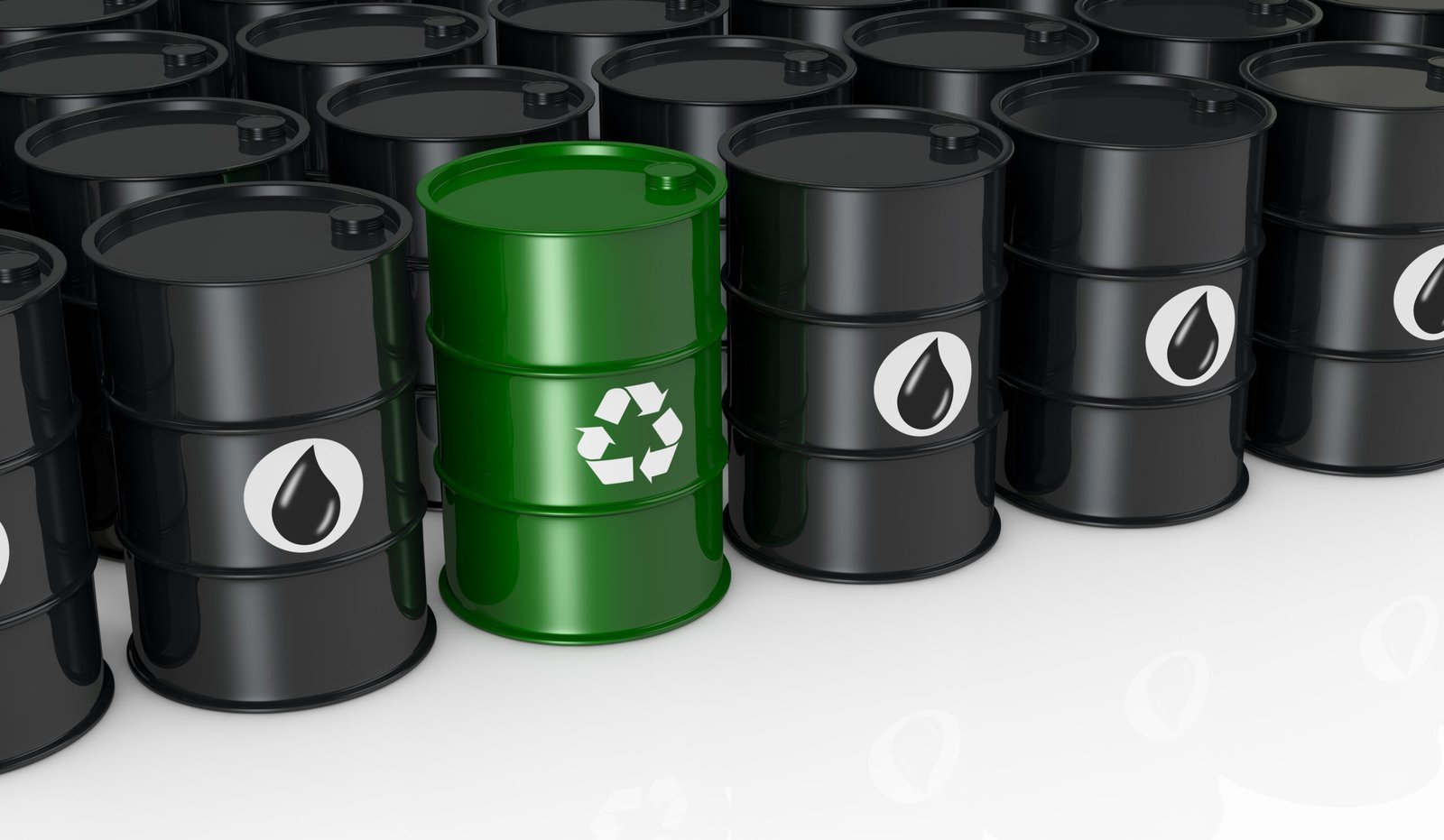 Labelled drums staged for compliant hazardous waste transport